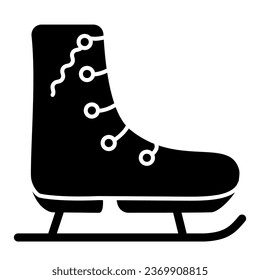Skates for figure skating solid icon. Ice skates glyph style pictogram on white background. Winter sport sign for mobile concept and web design. Vector graphics