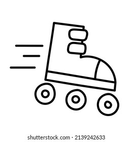 Patines. Icono De Cosas De Doodle Dibujado A Mano.