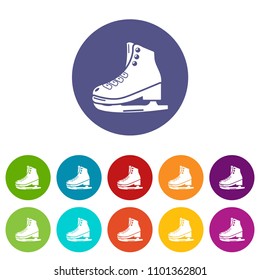 Skates ice icons color set vector for any web design on white background