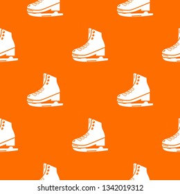 Skates ice pattern vector orange for any web design best