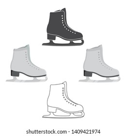 Skates icon cartoon,black. Single sport icon from the big fitness, healthy, workout cartoon,black.