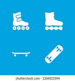 Skates icon. collection of 4 skates filled icons such as roller skate. editable skates icons for web and mobile.