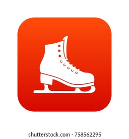 Skates icon digital red for any design isolated on white vector illustration