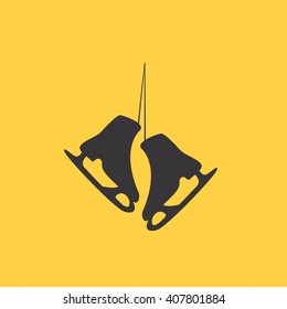 The skates icon. Figure skates symbol.