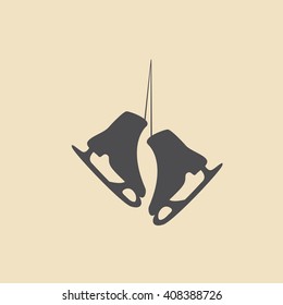 The skates icon. Figure skates symbol.