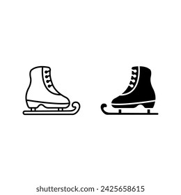 The skates icon. Figure skates symbol icon color editable