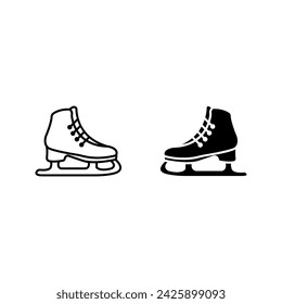 The skates icon. Figure skates symbol icon color editable