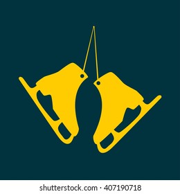 The skates icon. Figure skates symbol. Flat Vector illustration