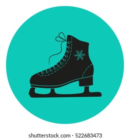 The skates icon. Figure skates symbol. Flat Vector illustration.