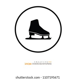 The skates icon. Figure skates symbol.  Vector illustration