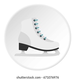 Skates icon in flat circle isolated vector illustration for web