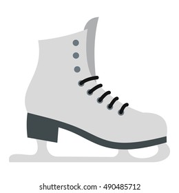 Skates icon in flat style isolated on white background. Winter sport symbol vector illustration
