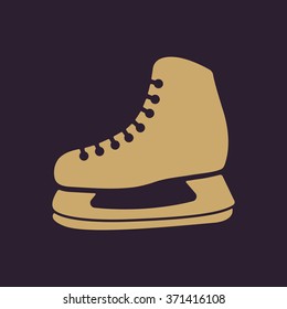 The skates icon. Hockey skates symbol. Flat Vector illustration. 