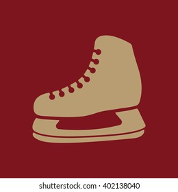 The skates icon. Hockey skates symbol. Flat Vector illustration. 