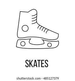 Skates icon or logo line art style. Vector Illustration.