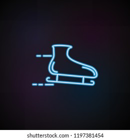 skates icon in neon style. One of Speed collection icon can be used for UI, UX