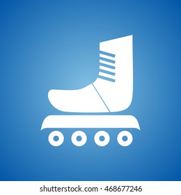 Skates Icon on blue color.