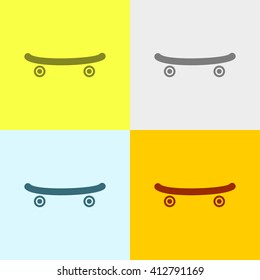 Skates Icon on Four Different Backgrounds. Eps-10.
