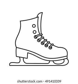 Skates icon in outline style on a white background vector illustration