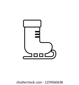 Skates icon. Simple outline vector of Christmas, New Year and holidays set icons for UI and UX, website or mobile application