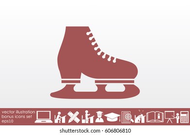 Skates icon vector illustration eps10. Isolated badge for website or app - stock infographics