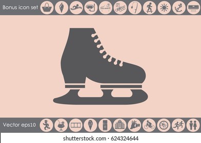 Skates icon vector illustration eps10. Isolated badge for website or app - stock infographics