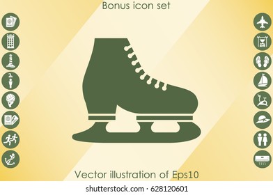 Skates icon vector illustration eps10. Isolated badge for website or app - stock infographics
