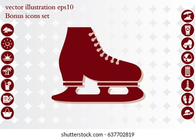 Skates icon vector illustration eps10. Isolated badge for website or app - stock infographics