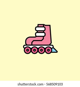 Skates icon. Vector illustration. Pink background