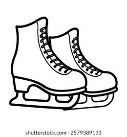 skates of a line art vector