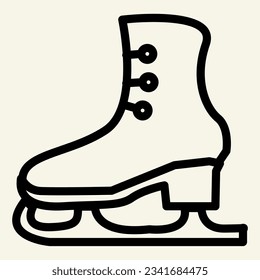 Skates line icon. Ice skates outline style pictogram on white background. Boots for figure skating sign mobile concept web design. Vector graphics.