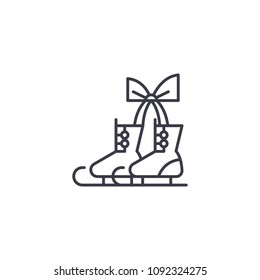 Skates linear icon concept. Skates line vector sign, symbol, illustration.