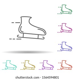 Skates multi color icon. Simple thin line, outline vector of speed icons for ui and ux, website or mobile application
