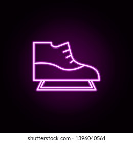 skates neon icon. Elements of hockey set. Simple icon for websites, web design, mobile app, info graphics