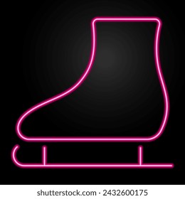 skates neon sign, modern glowing banner design, colorful modern design trend on black background. Vector illustration.