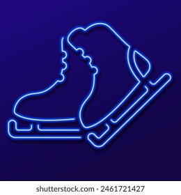 skates neon sign, modern glowing banner design, colorful modern design trend. Vector illustration.