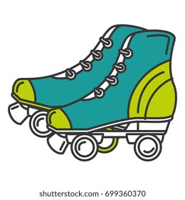 skates old isolated icon