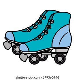 skates old isolated icon