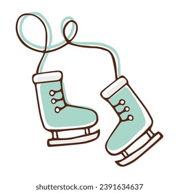 skates on a white background drawing vector
