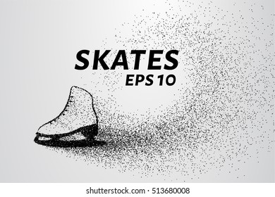 Skates of particles. Skates consists of circles and points. Vector illustration