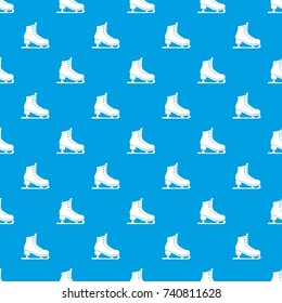 Skates pattern repeat seamless in blue color for any design. Vector geometric illustration