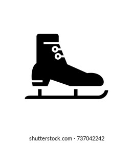 skates racing icon, vector illustration, black sign on isolated background