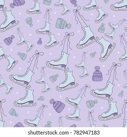 Skates Seamless pattern Vector