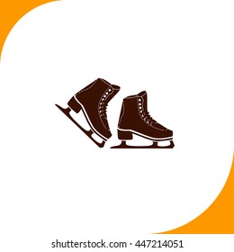 Skates sign. Brown icon on white background