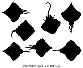 Skates silhouette vector art white background