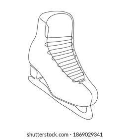 
Skates single line drawing. Abstract sports shoes modern design. Vector illustration. Continuous one line art style