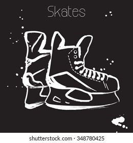 Skates sketch.  Vector isolated illustration. 