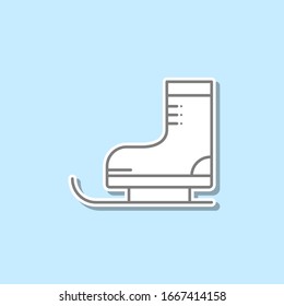 Skates sticker icon. Simple thin line, outline vector of web icons for ui and ux, website or mobile application