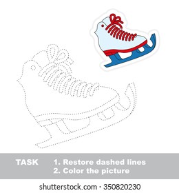 Skates in vector to be traced. Restore dashed line and color the picture.