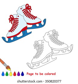 Skates in vector cartoon to be colored. Coloring book for children.